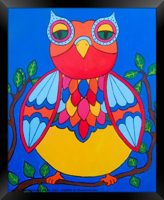 Bright Night Owl Framed Print by Stephanie Moore