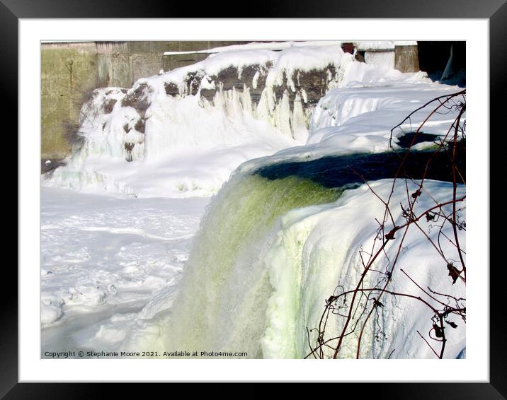 Frozen waterfall Framed Mounted Print by Stephanie Moore