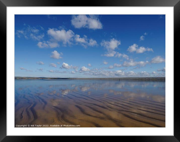 Reflections on the beach Framed Mounted Print by Nik Taylor