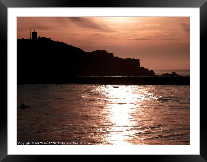 Bude Bay Sunset Framed Mounted Print by Nik Taylor