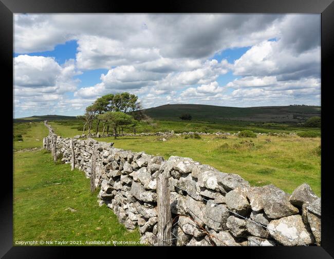 old dry stone wall Framed Print by Nik Taylor