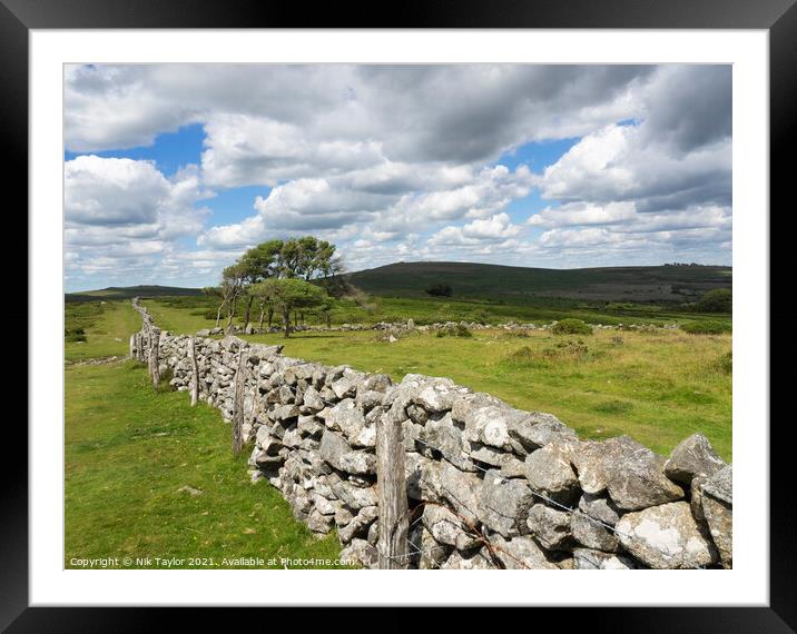 old dry stone wall Framed Mounted Print by Nik Taylor
