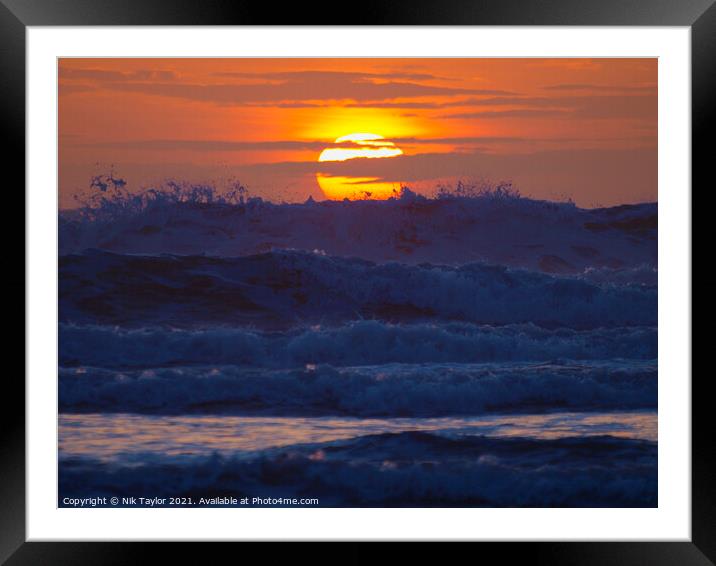 Cornish sunset Framed Mounted Print by Nik Taylor