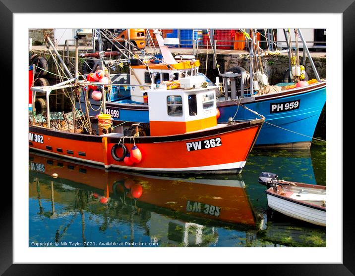 Cornish fishing boats Framed Mounted Print by Nik Taylor