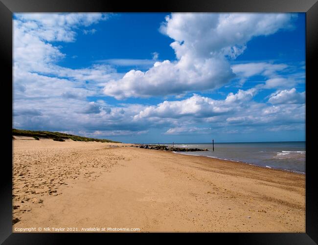 Norfolk Beach Framed Print by Nik Taylor