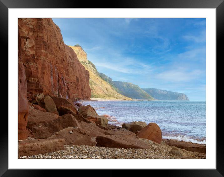 Sidemouth cliffs Framed Mounted Print by Nik Taylor