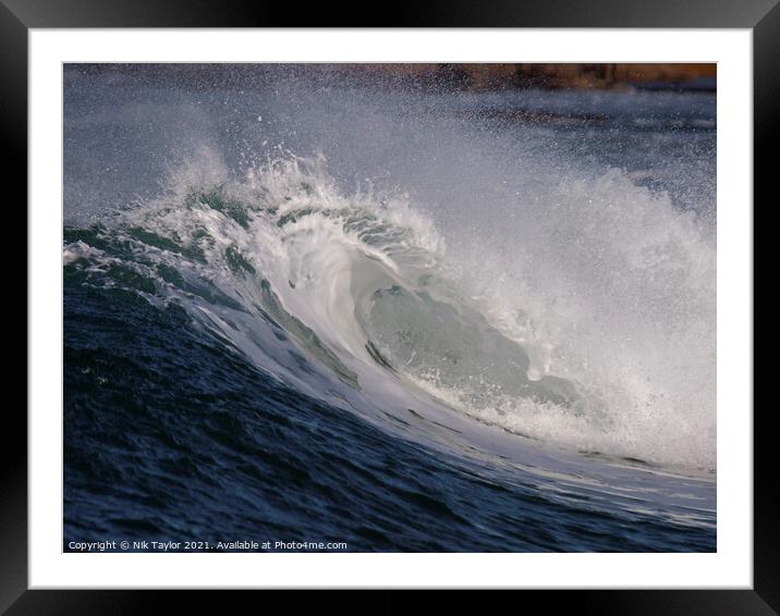 Cornish Wave  Framed Mounted Print by Nik Taylor