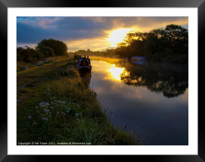 Sunrise on the Gloucester and Sharpness Canal Framed Mounted Print by Nik Taylor