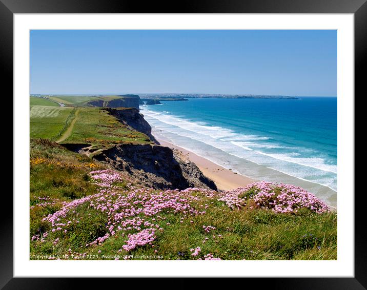 Watergate Bay Framed Mounted Print by Nik Taylor