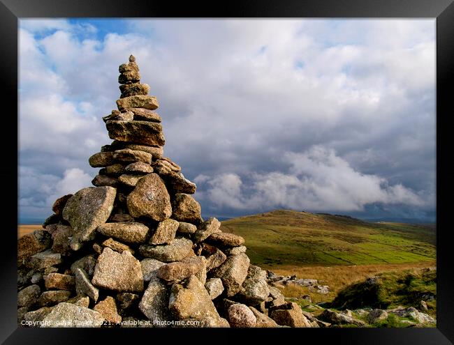 Cairn on top of Roughtor Framed Print by Nik Taylor