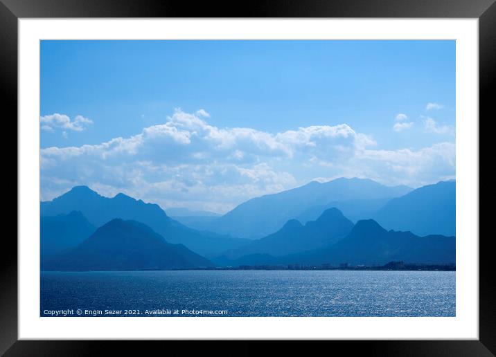 Toros Mountains and Mediterranean Sea at Antalya Framed Mounted Print by Engin Sezer