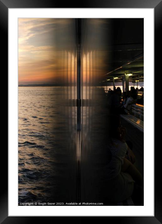 Abstract reflections on a boats window Framed Mounted Print by Engin Sezer