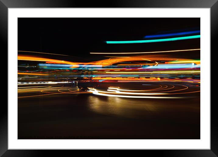 Colorful Abstract Light Trails as Background Framed Mounted Print by Engin Sezer