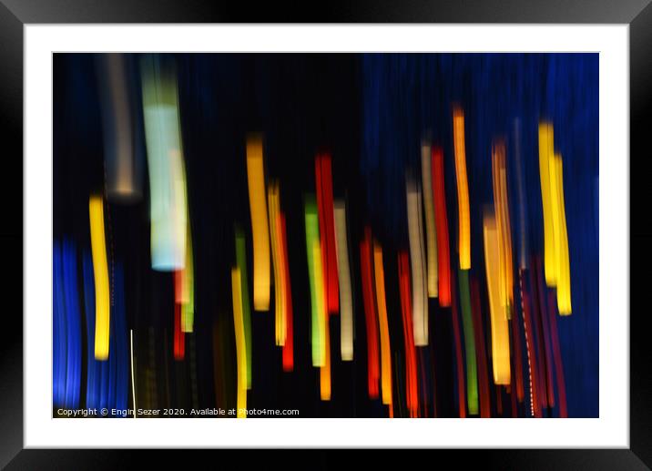 Colorful Abstract Lights as Background Framed Mounted Print by Engin Sezer