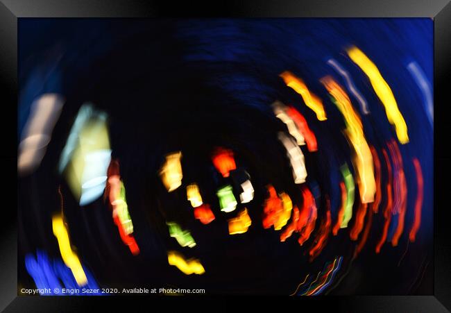 Colorful Abstract Rotating Lights as Background Framed Print by Engin Sezer