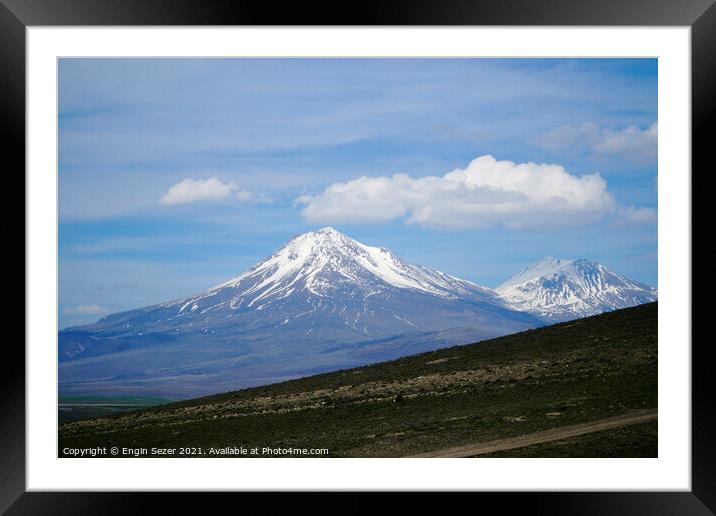 The Mountain Hasan Covered With Snow Framed Mounted Print by Engin Sezer