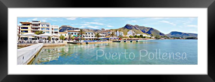 PUERTO POLLENSA PANORAMA Framed Mounted Print by LG Wall Art