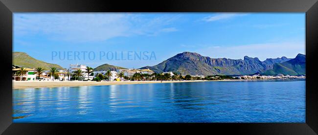 PUERTO POLLENSA PANORAMA Framed Print by LG Wall Art