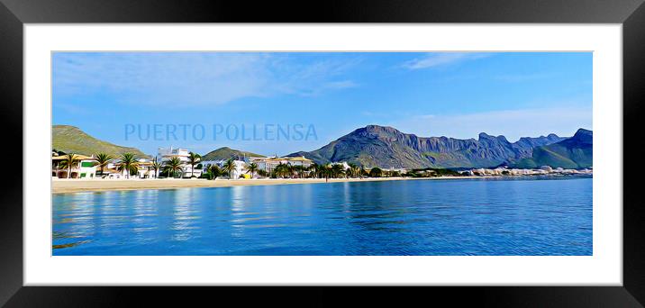 PUERTO POLLENSA PANORAMA Framed Mounted Print by LG Wall Art