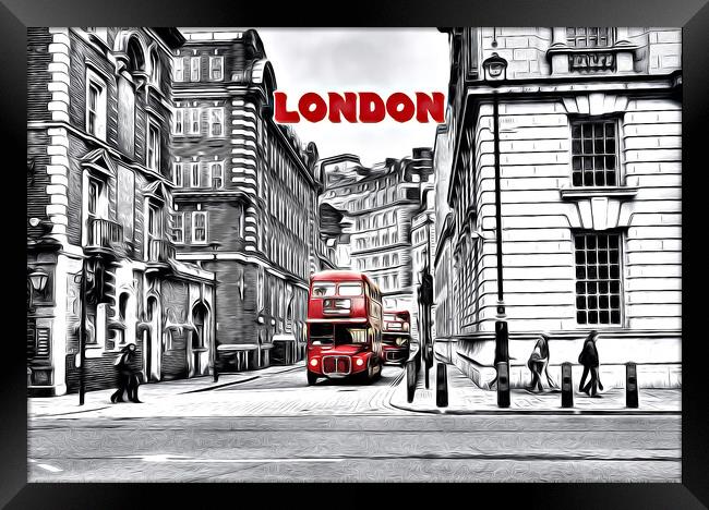 LONDON BUS Framed Print by LG Wall Art
