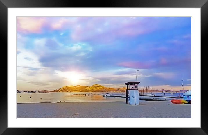 PUERTO POLLENSA Framed Mounted Print by LG Wall Art