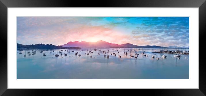 POLLENSA PUERTO SUNRISE  Framed Mounted Print by LG Wall Art