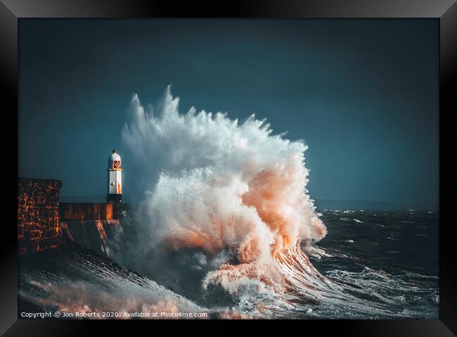 Crashing waves Framed Print by Jon Roberts