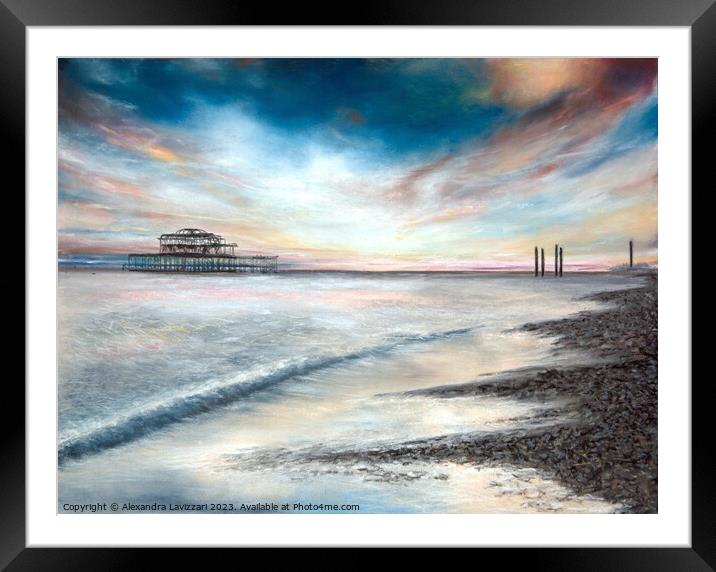 The Old Brighton Pier Framed Mounted Print by Alexandra Lavizzari