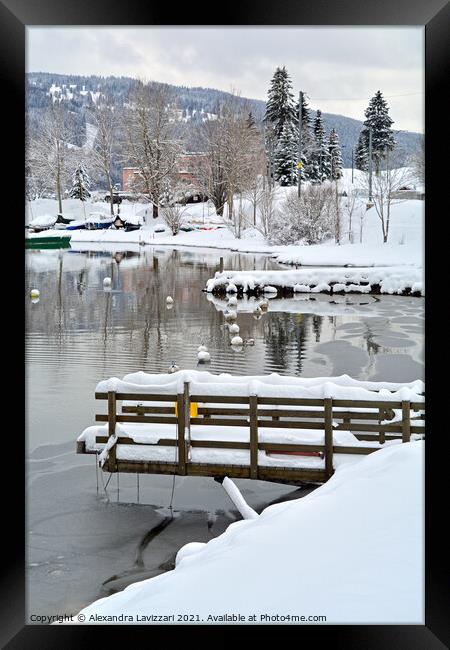 Lac de Joux In Winter Framed Print by Alexandra Lavizzari