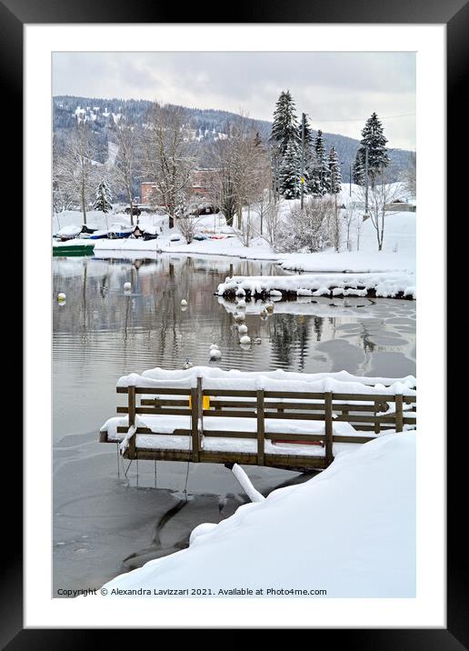 Lac de Joux In Winter Framed Mounted Print by Alexandra Lavizzari