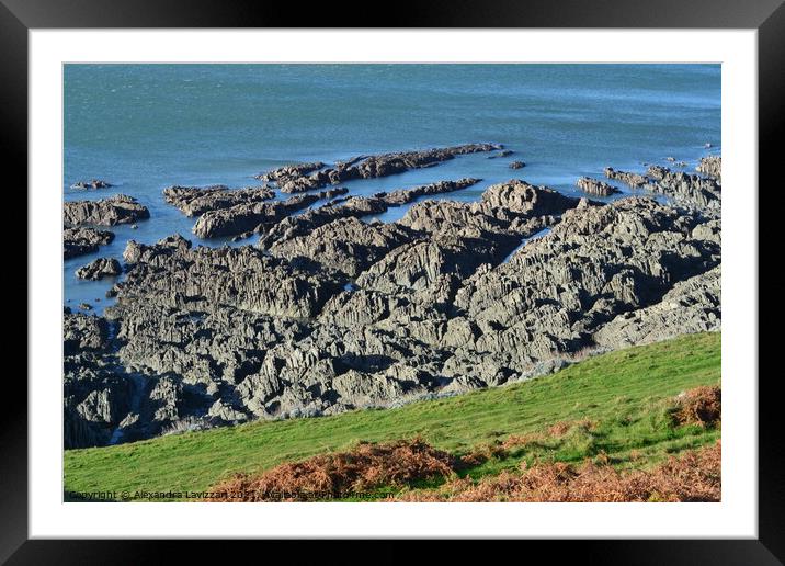 Rough North Devon Coast Framed Mounted Print by Alexandra Lavizzari