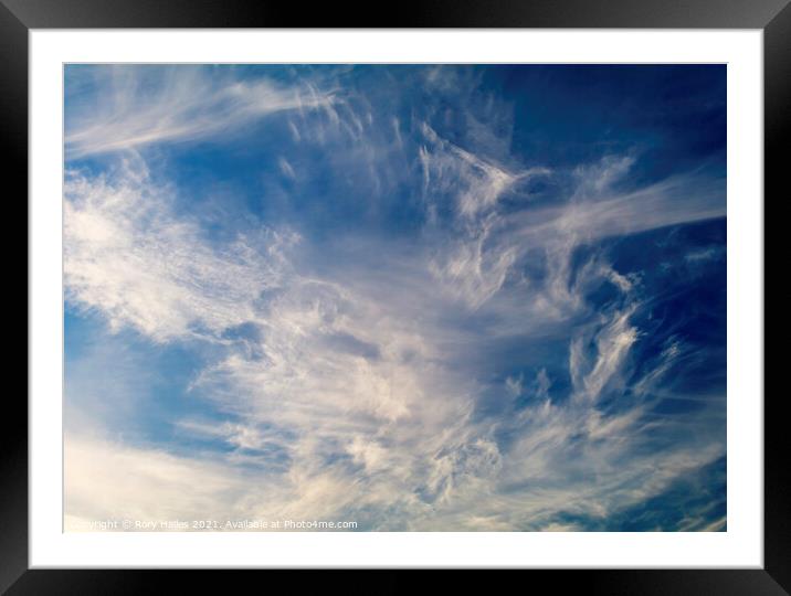 Cloud against a blue sky Framed Mounted Print by Rory Hailes