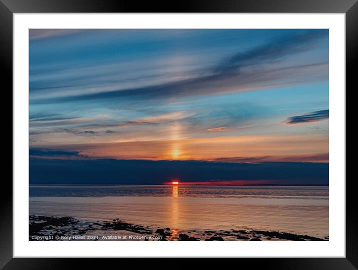 Sunset with reflection Framed Mounted Print by Rory Hailes