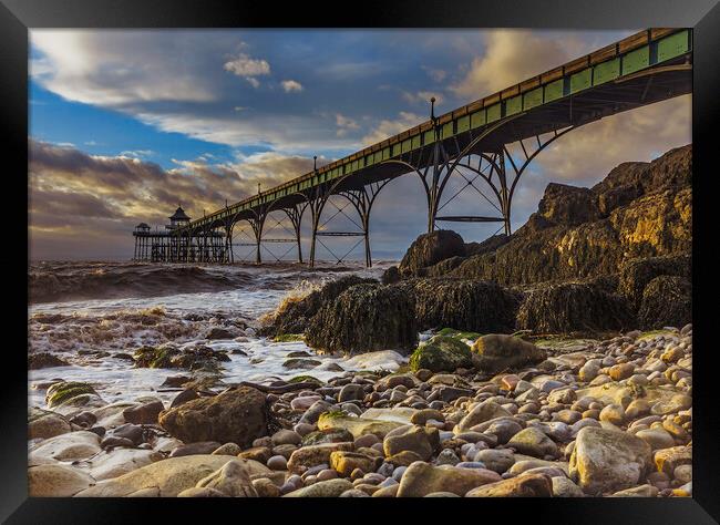 Clevedon Pier Framed Print by Rory Hailes