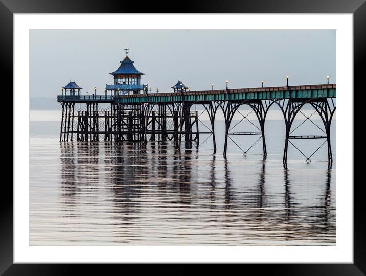 Clevedon Pier on a still evening Framed Mounted Print by Rory Hailes