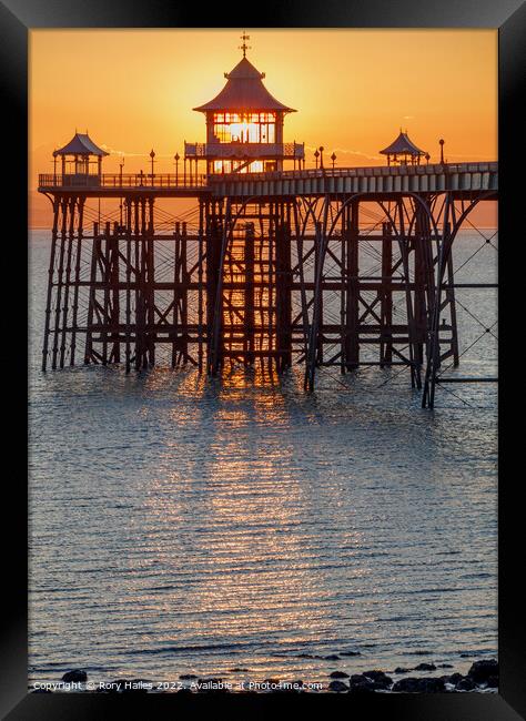 Clevedon Pier at sunset  Framed Print by Rory Hailes