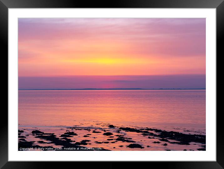 Colourful sunset over the Bristol channel Framed Mounted Print by Rory Hailes