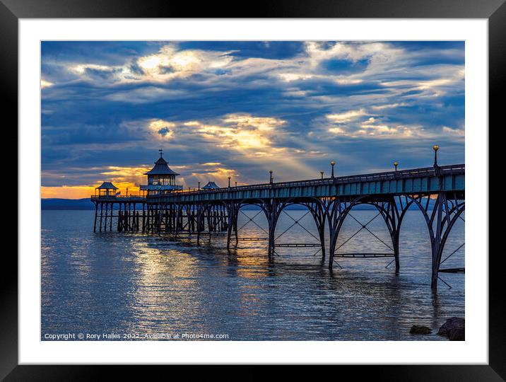 Clevedon Pier at sunset Framed Mounted Print by Rory Hailes