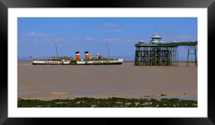 Waverly approaching the Clevedon Pier Framed Mounted Print by Rory Hailes