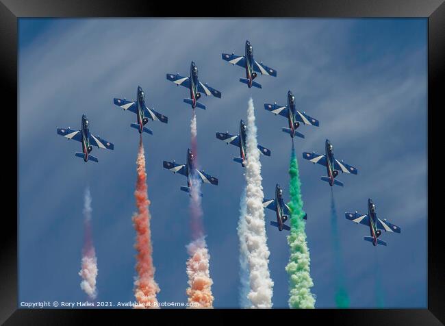 The Frecce Tricolori display team Framed Print by Rory Hailes