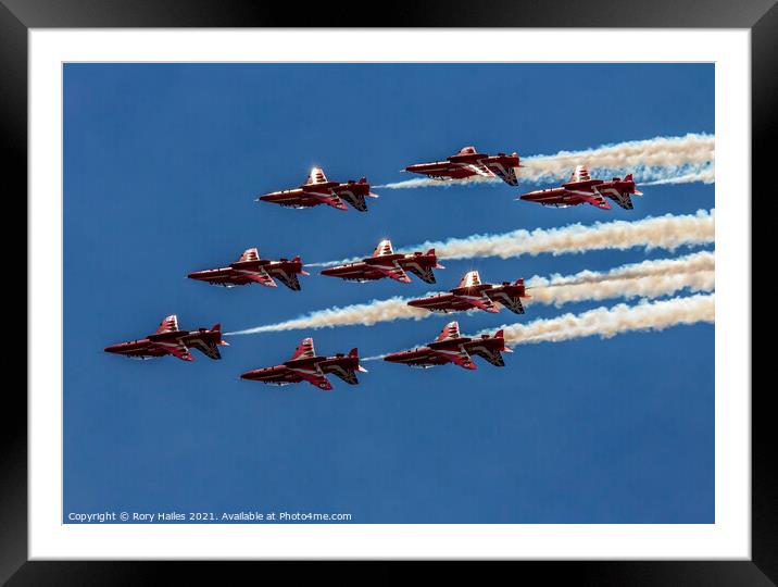 Red Arrows inverted Framed Mounted Print by Rory Hailes