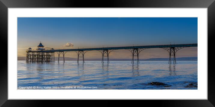 Clevedon Pier on a Calm evening Framed Mounted Print by Rory Hailes