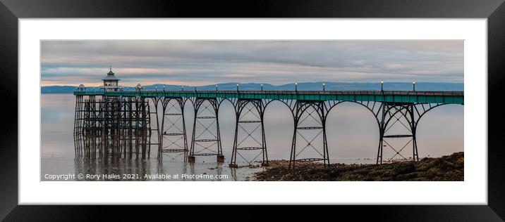 Clevedon Pier at Low tide Framed Mounted Print by Rory Hailes