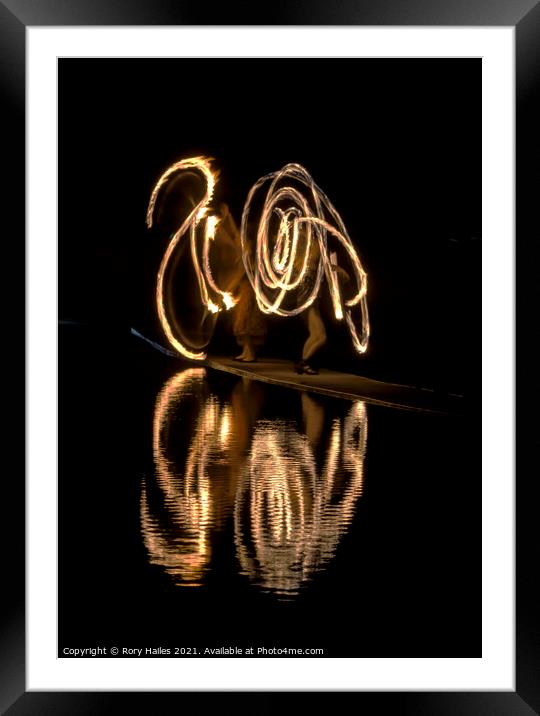 Fire Spinning Framed Mounted Print by Rory Hailes