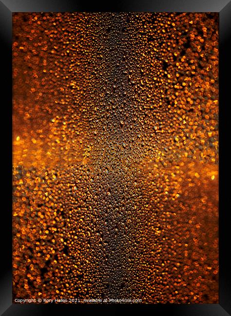 Water droplets Abstract  Framed Print by Rory Hailes