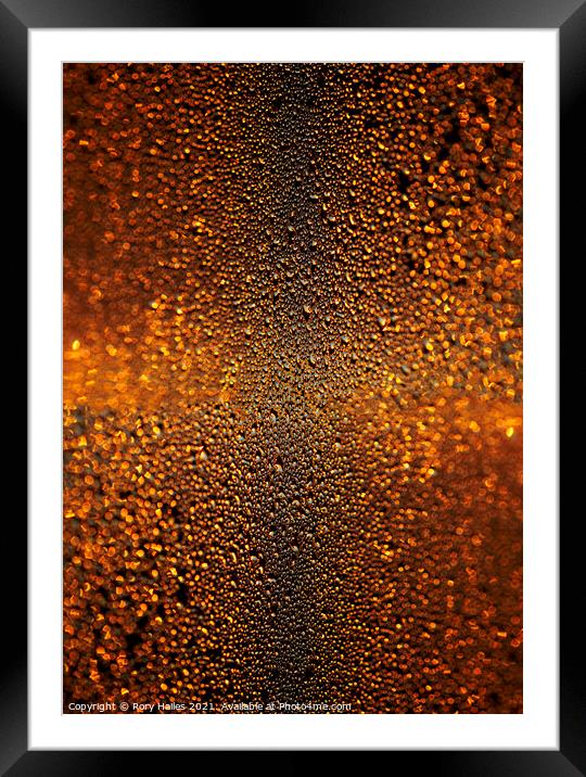 Water droplets Abstract  Framed Mounted Print by Rory Hailes