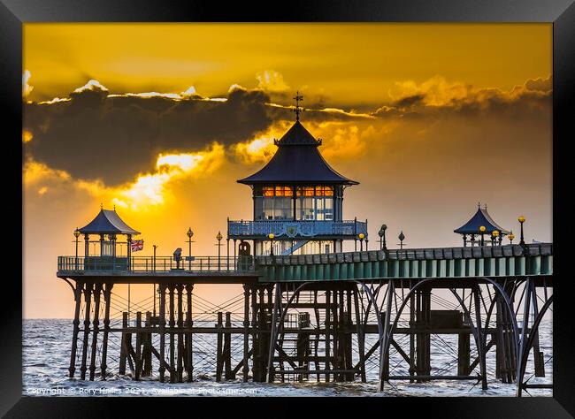 Clevedon Pier head at Sunset Framed Print by Rory Hailes