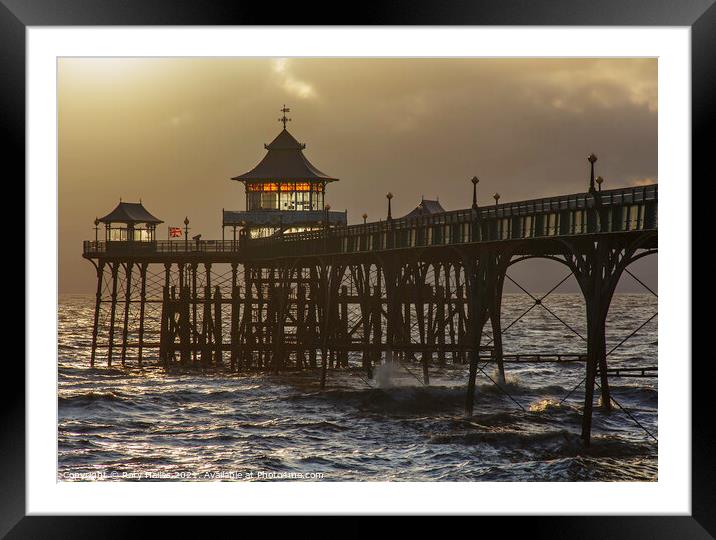 Clevedon Pier At Sunset Framed Mounted Print by Rory Hailes