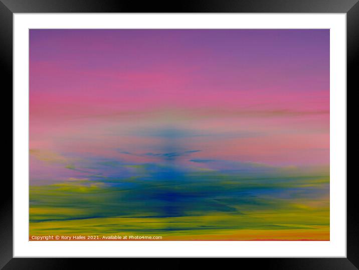 Digital Sunset Framed Mounted Print by Rory Hailes