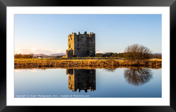 Landscape of Threave Island and Castle reflecting on the River Dee in winter Framed Mounted Print by SnapT Photography